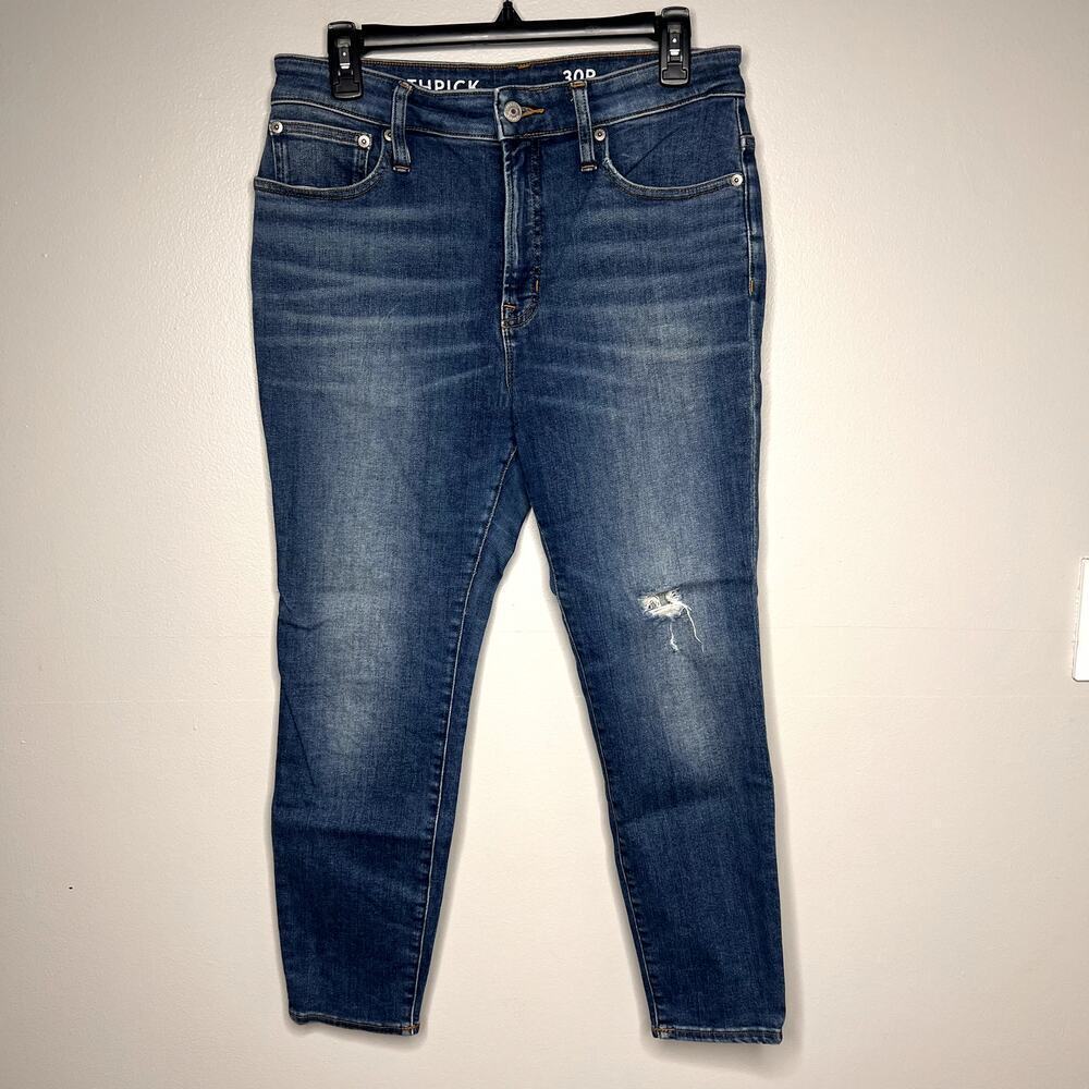J. Crew Reimagined Women's Jeans Size 30P‎ Toothpick Skinny Leg Dark Wash